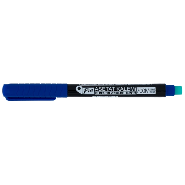 Pin 700 Permanent Asetat Kalemi Silgili (S) Mavi 12'li Paket