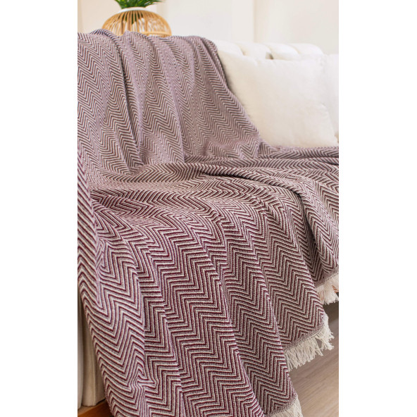 Tabu Home Dokuma Cozy Comfort Bordo Koltuk Örtüsü - 2