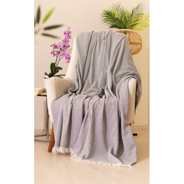 Tabu Home Dokuma Cozy Comfort Koyu Gri Tv Örtüsü