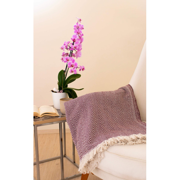 Tabu Home Dokuma Cozy Comfort Bordo Tv Örtüsü - 2