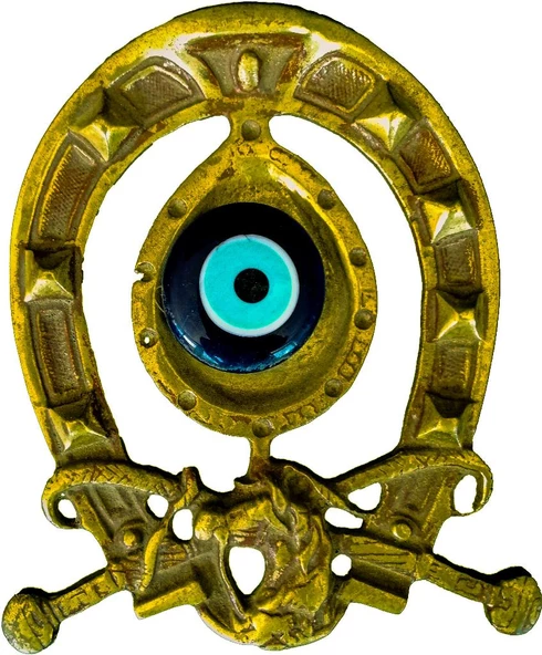 Duvar Süsü At Ve Kırbaç Objeli  Nazarlık Pirinç Döküm - 3