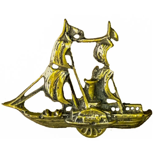 Duvar Süsü Yelkenli Tekne Pirinç Döküm - 2