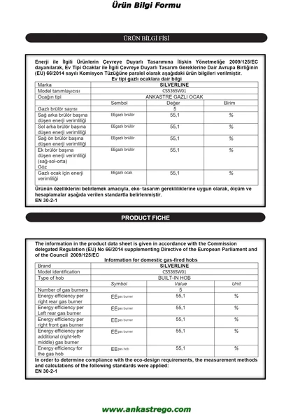 Silverline BO6504W01 - CS5365W01 Beyaz Cam 2’li Ankastre Set - 7