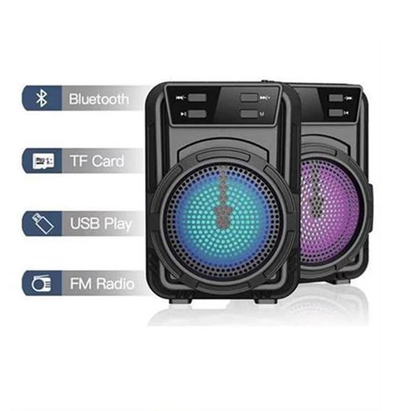 Mini Işıklı Hoparlör Bluetooth Wireless Hoparlör Yüksek Ses Hoparlör - 3