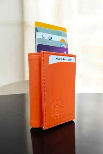 Lederax Para Gözlü Mekanizmalı Suni Deri Erkek Kartlık Cüzdan - 4