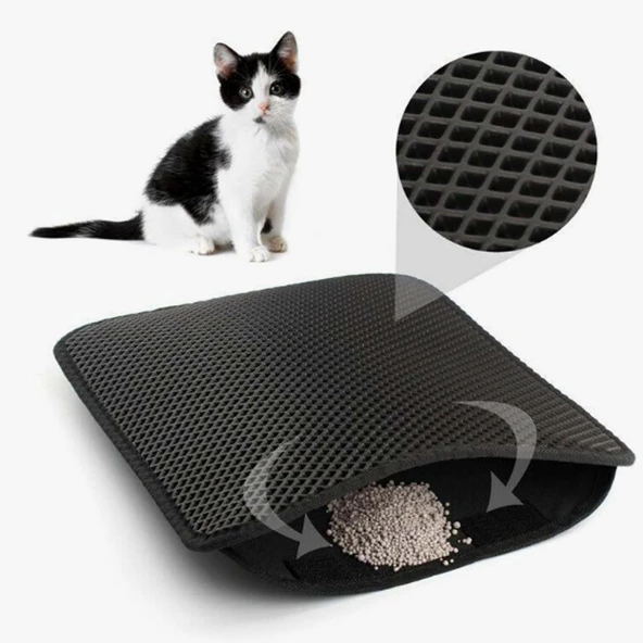 Kum Toplayıcı Kedi Tuvalet Önü Temizleyici Elekli Paspas - 3