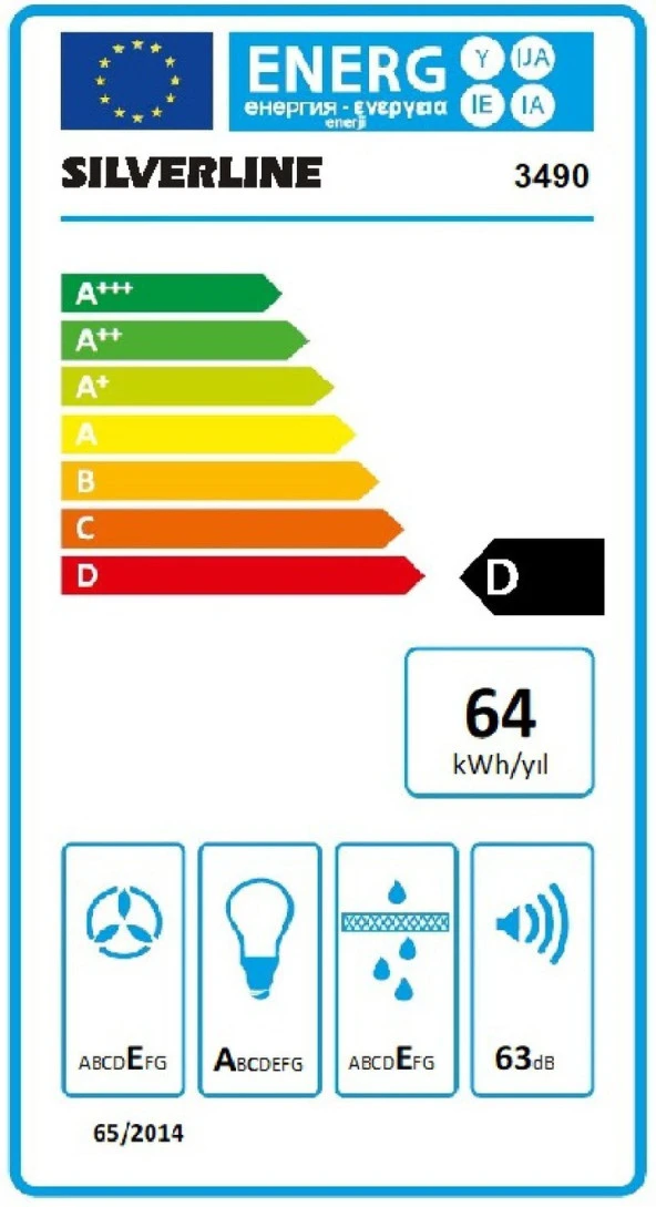 Silverline 3490 Oslo Duvar Tipi Davlumbaz 90 CM Siyah - 3