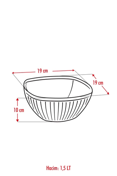 Akrilik Barok Mürdüm Orta Boy Kare Meyve & Salata Kasesi & Karıştırma Kabı / 1,5 Lt  (CAM DEĞİLDİR) - Resim 10
