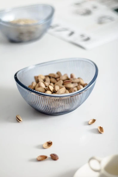 Akrilik Barok Lacivert Oval 4'lü Küçük Kase Seti & Çerezlik & Sunumluk & İkramlık (Cam Değildir) - Resim 8