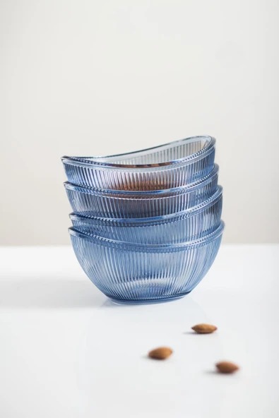 Akrilik Barok Lacivert Oval 4'lü Küçük Kase Seti & Çerezlik & Sunumluk & İkramlık (Cam Değildir) - Resim 10