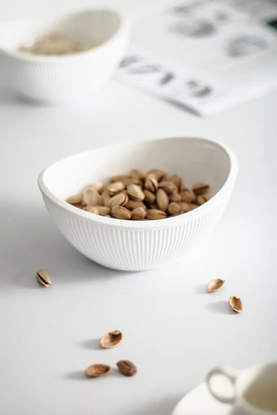 Akrilik Barok Beyaz Oval 4'lü Küçük Kase Seti & Çerezlik & Sunumluk & İkramlık (Cam Değildir) - Resim 8