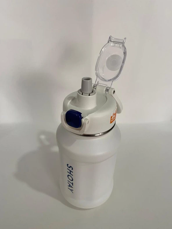 ST-8238 Çelik Pipetli Matara 720 ml Beyaz - 2