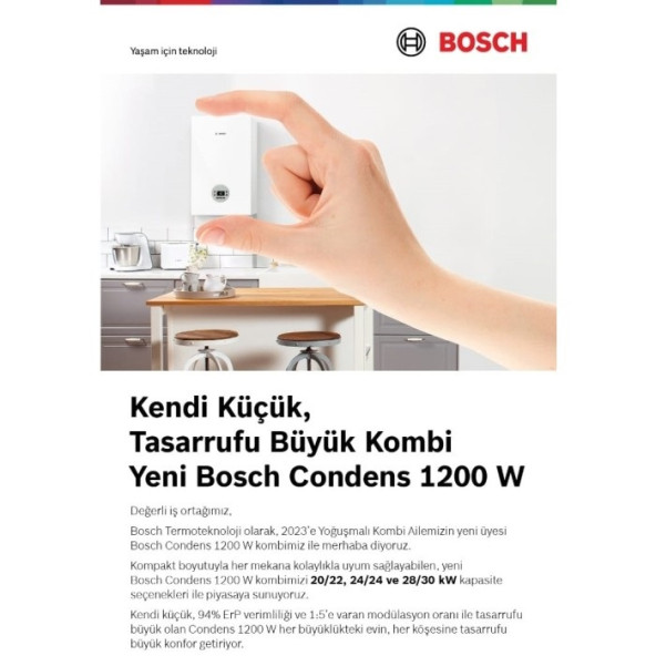 Bosch Condens 1200W - 28 Kw Tam Yoğuşmalı Kombi - 2