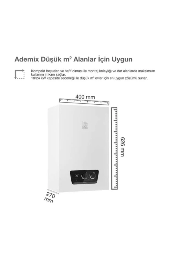 Demirdöküm Ademix 24/28 kW Tam Yoğuşmalı Kombi