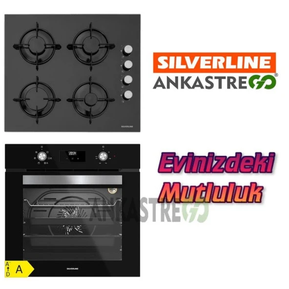 Silverline BO6502B01 - CS5349B01 Siyah Ankastre Set