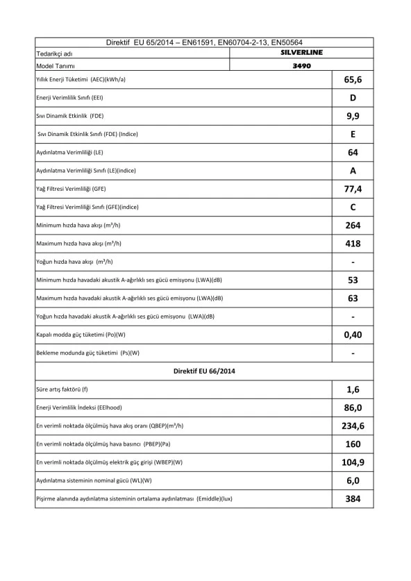 Silverline 3490 Oslo Duvar Tipi Davlumbaz 60 CM Siyah - 4