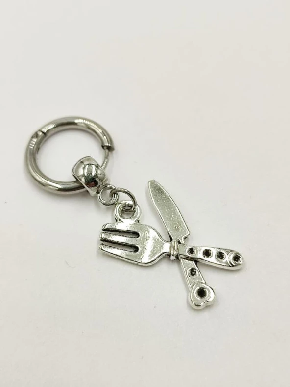 Kaşık Çatal Model Çelik Küpe - 2