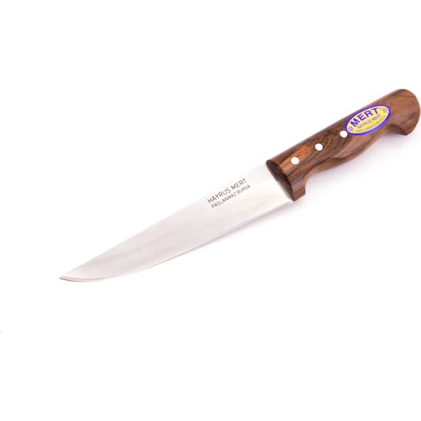 Hayruş Mert Paslanmaz Bursa Kurban Kasap Bıçağı No:4, 21,5 cm, Ahşap Sap