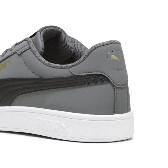 Puma Smash 3.0 Buck Erkek Gri Sneaker Ayakkabı 39233602 - Resim 4