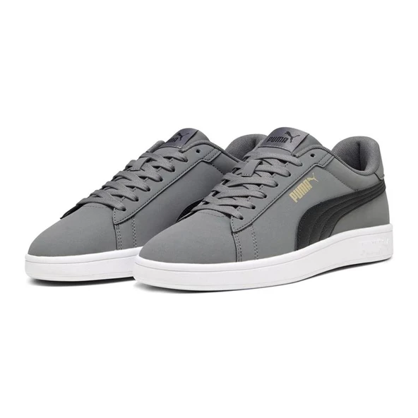 Puma Smash 3.0 Buck Erkek Gri Sneaker Ayakkabı 39233602 - Resim 2