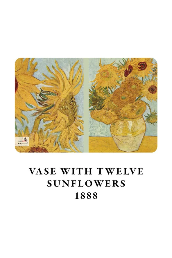 Retronote A4 Defter 4 - Van Gogh - Vase With Twelve Sunflowers, 1888 - Çizgisiz - 64 Sayfa-21x29,7Cm - 2
