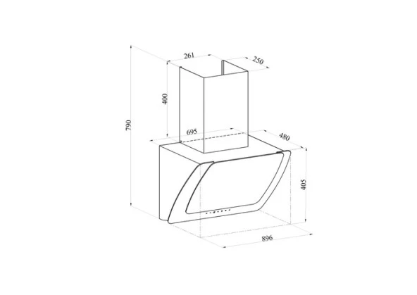 Silverline 3373 90 CM Davlumbaz Beyaz - 2