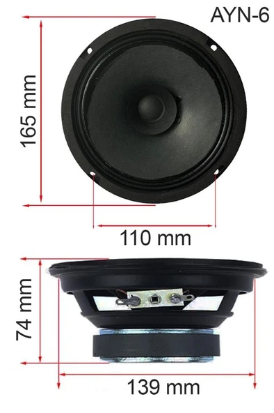 Lastvoice AYN-6 Full Kağıt 100 Watt 8 Ohm 16 cm 6 İnç Hoparlör (Adet) - Resim 2