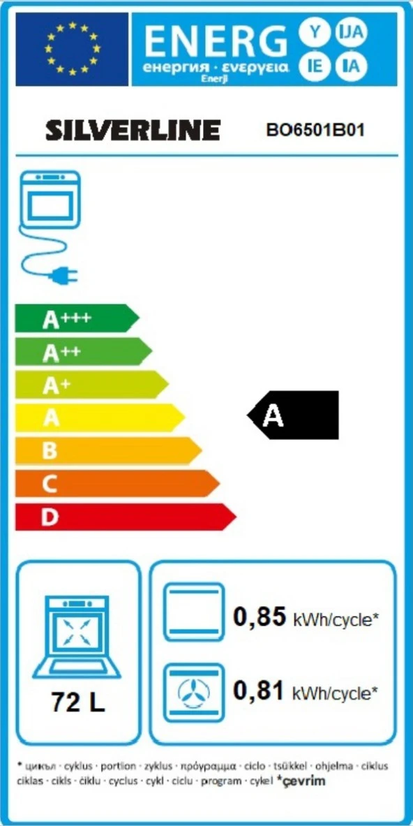 Silverline BO6501B01 S1 Ankastre Fırın Siyah - 3