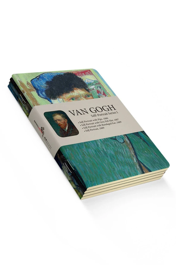 Van Gogh 4'lü Defter Seti 4 - Self-portrait Series I - Çizgisiz - 64 Sayfa - 10,5x14cm