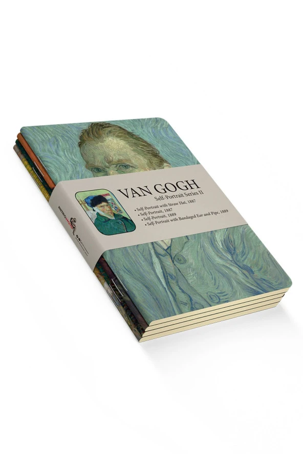 Van Gogh 4'lü Defter Seti 5 - Self-portrait Series Iı - Çizgisiz - 64 Sayfa - 10,5x14cm