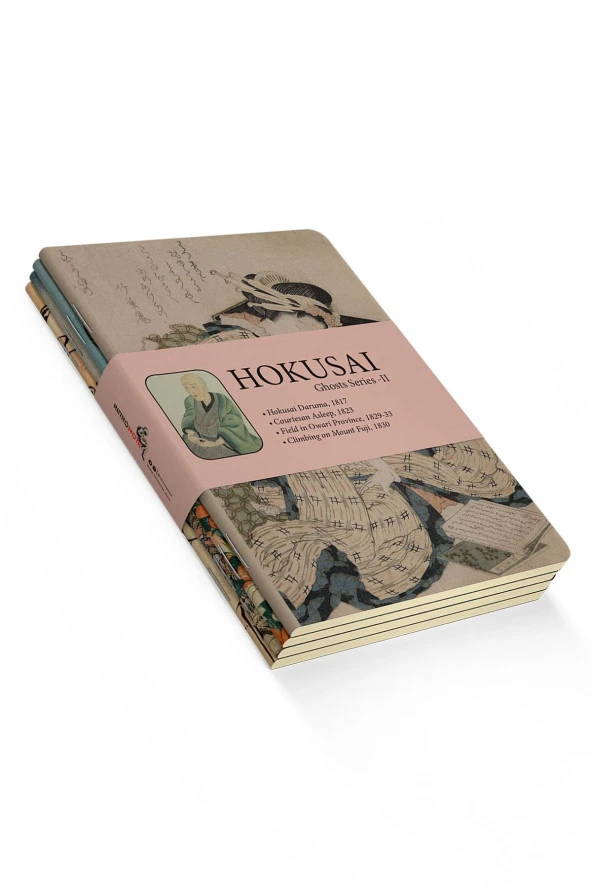 Hokusai 4'lü Defter Seti 6 - Ghosts Series Iı - Çizgisiz - 48 Sayfa - 10,5x14cm