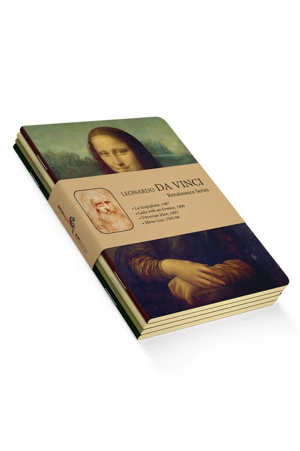 Da Vinci 4'lü Defter Seti - Renaissance Series - Çizgisiz - 48 Sayfa - 10,5x14cm