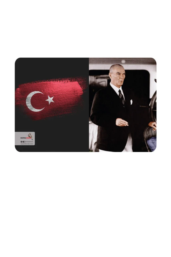 Atatürk Renklendirilmiş Fotoğraflar Defter Seti 1 - Çizgisiz - 64 Sayfa - 10,5x14cm - 4
