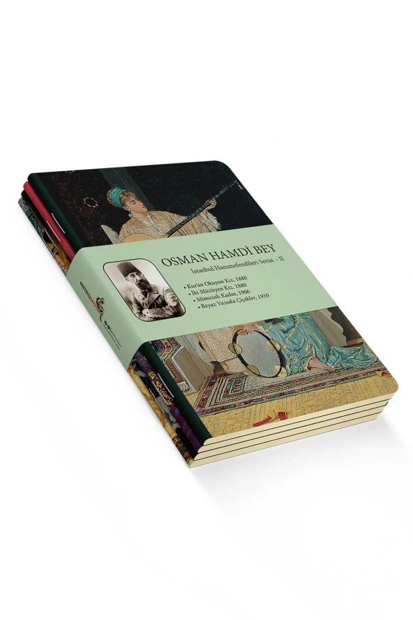 Osman Hamdi Bey 4'lü Defter Seti 2 - Istanbul Hanımefendileri 2 - Çizgisiz - 64 Sayfa - 14x21cm