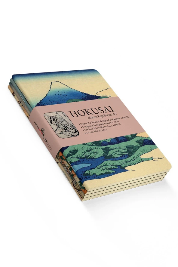 Hokusai 4'lü Defter Seti 4 - Mount Fuji Series Iv - Çizgisiz - 64 Sayfa - 14x21cm