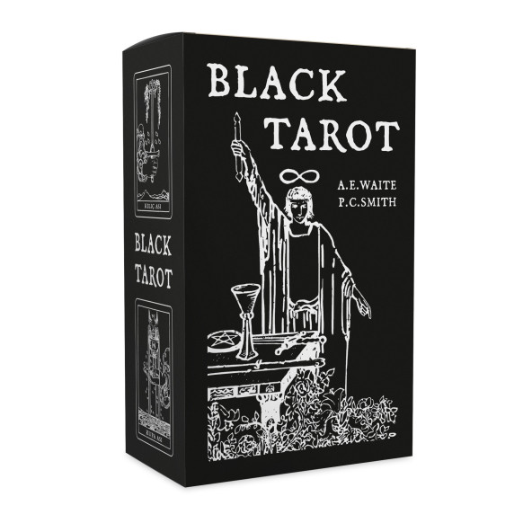 Black Tarot - 78 Kartlık Deste ve Tarot'un Görsel Anahtarı Mini Rehber - Rider-Waite Siyah Baskı