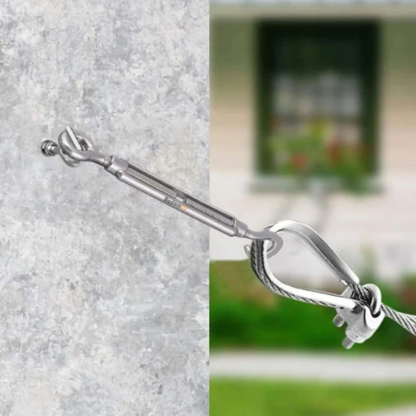 Çelik Kanca Yük Halat Gerdirme Galvenizli Paslanmaz M10 - Resim 3