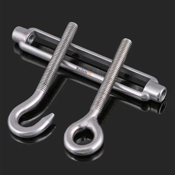 Çelik Kanca Yük Halat Gerdirme Galvenizli Paslanmaz M10 - Resim 4