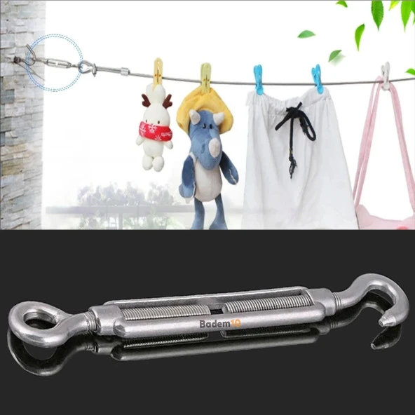 Çelik Kanca Yük Halat Gerdirme Galvenizli Paslanmaz M10 - Resim 7