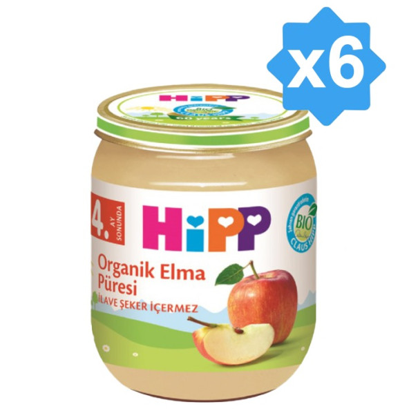 Hipp Organik Elma Püresi Kavanoz125 GR X 6 ADET