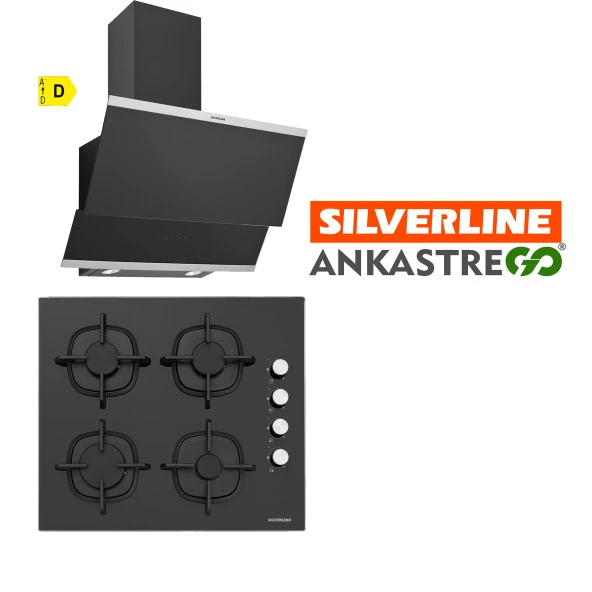 Silverline CS5343B01 - 3420 Classy 60 Siyah Cam Ankastre Set