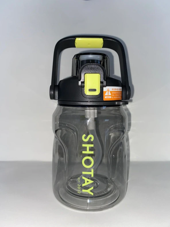 Shotay ST-7313 Pipetli Askılı Tritan Matara 1000 ml Siyah