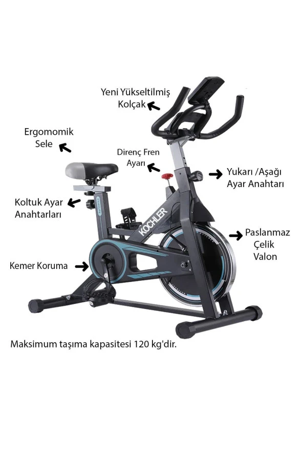 Kochler Profesyonel Spinning Bike-2 Kondisyon Bisikleti ve Kondisyon Aleti - 4