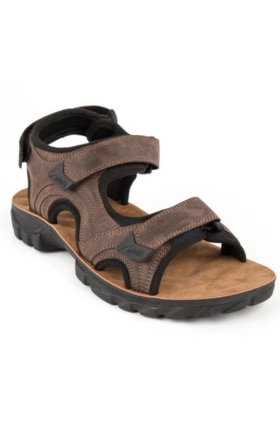 Muya Taurus 31322-004 Anatomik Taban Cırtlı Erkek Sandalet Kahve 40-45 - 2