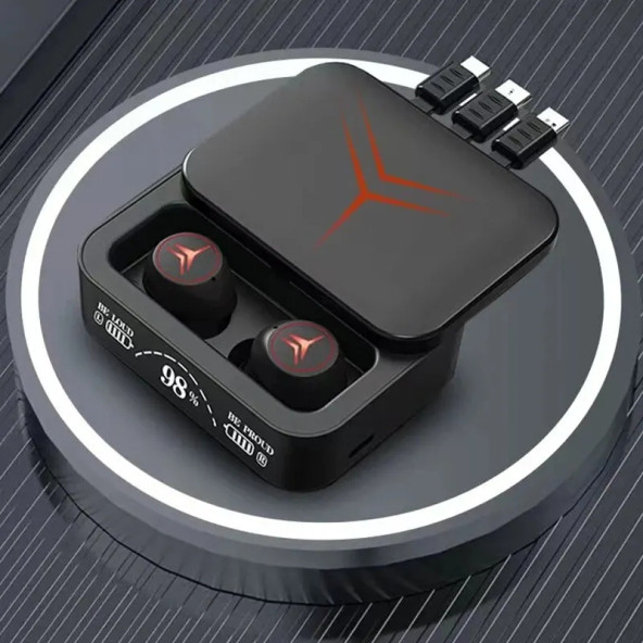 M88 Plus Powerbank Özellikli 3 Kablo Çıkışlı Kablosuz Bluetooth Kulaklık ( Siyah ) - 4