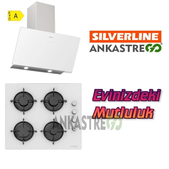 Silverline CS5349W01 - 3457 Soho 60 Beyaz Cam Ankastre Set