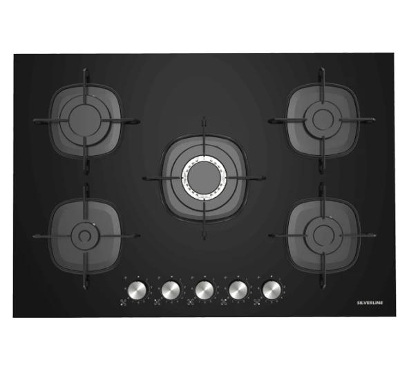 Silverline CS5622B01 Siyah Cam Ankastre Ocak - 2