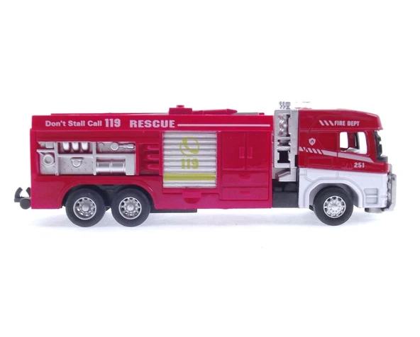Die Cast Model Çek Bırak Merdivenli İtfaiye Kamyonu - 3