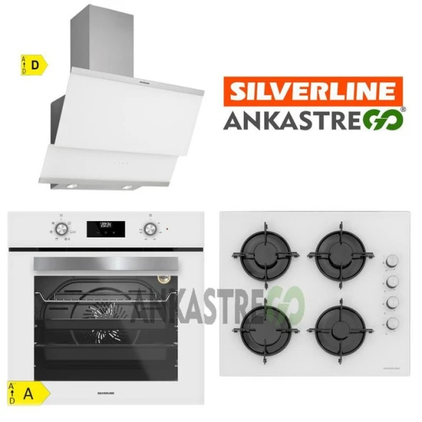 Silverline BO6502W01 - CS5349W01 - 3420 Classy Beyaz Ankastre Set