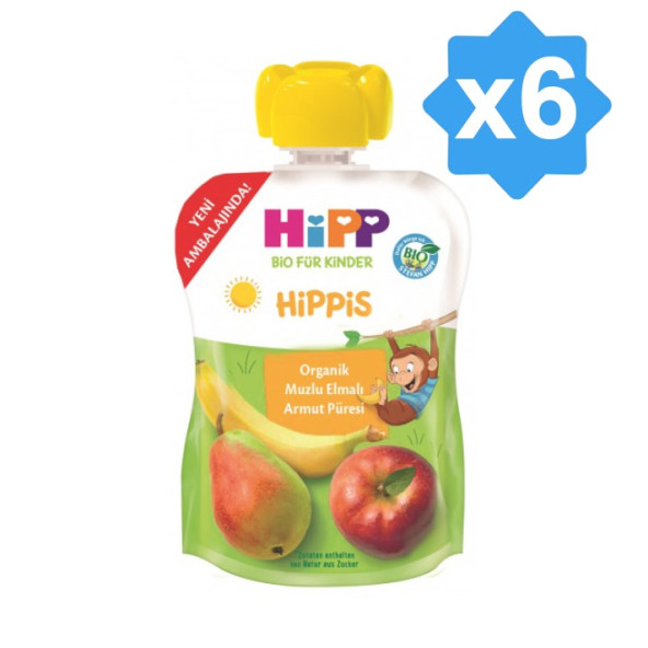 Hipp Organik Hippis Muzlu Elmalı Armutlu 100 ML X 6 ADET